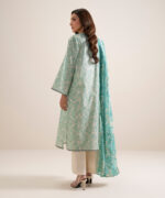 Off White And Tea Pink Lawn Unstitched Ensemble - View 4