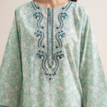Off White And Tea Pink Lawn Unstitched Ensemble - View 1