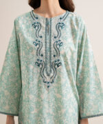 Off White And Tea Pink Lawn Unstitched Ensemble - View 1