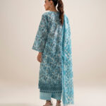 Aqua Lawn Unstitched Ensemble - View 1