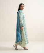 Off White And Blue Lawn Unstitched Ensemble - View 2