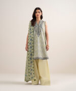 Off White Lawn Unstitched Ensemble - View 5