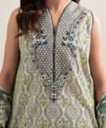 Off White Lawn Unstitched Ensemble - View 3