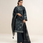 Black And Grey Lawn Unstitched Ensemble - View 1