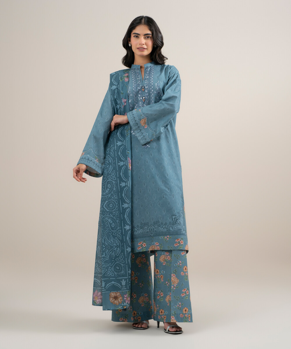 Unstitched 3-Piece Ensemble - View 1 Unstitched 3-Piece Ensemble - View 1