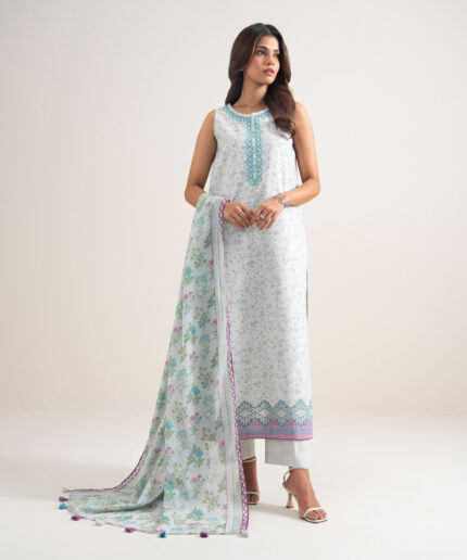 Grey Lawn Unstitched Ensemble - View 2