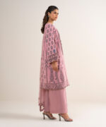 Pink Extra Weft Jacquard Unstitched Ensemble - View 1
