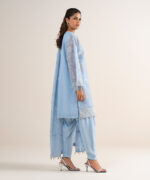 Blue Khaddi Net Unstitched Ensemble - View 4