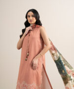 Peach Dobby Unstitched Ensemble - View 4