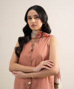 Peach Dobby Unstitched Ensemble - View 3