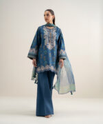 Blue Lawn Unstitched Ensemble - View 2