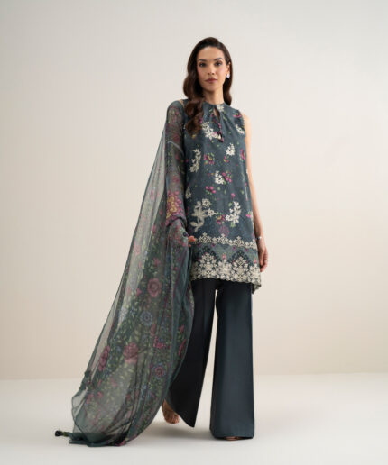 Grey Lawn Unstitched Ensemble - View 2