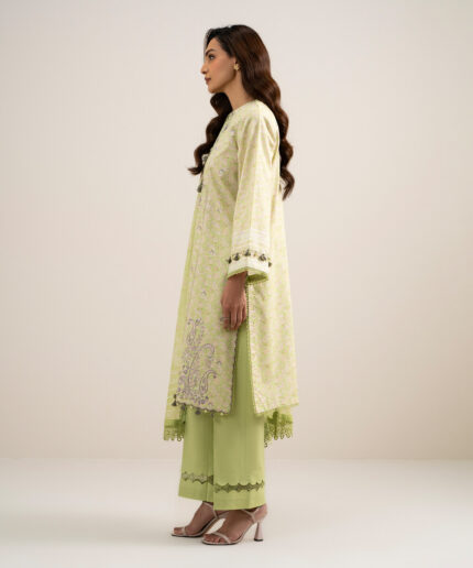 Light Green Lawn Unstitched Ensemble - View 1