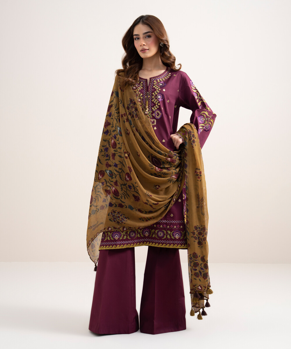 Unstitched 3-Piece Ensemble - View 1 Unstitched 3-Piece Ensemble - View 1