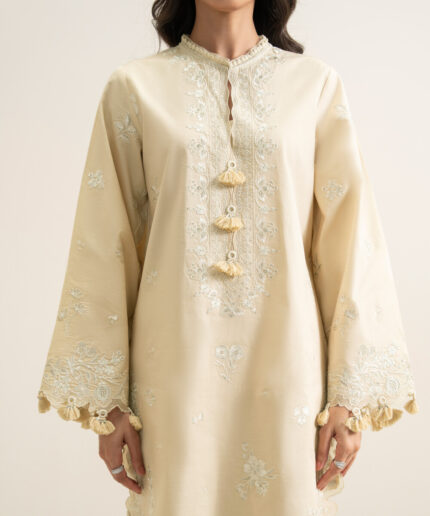 Ivory Lawn Unstitched Ensemble - View 2