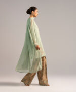Green Chiffon Straight Suit - View 5