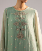 Green Chiffon Straight Suit - View 1