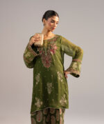 Green Chiffon Straight Suit - View 3