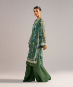 Green Chiffon Straight Suit - View 4