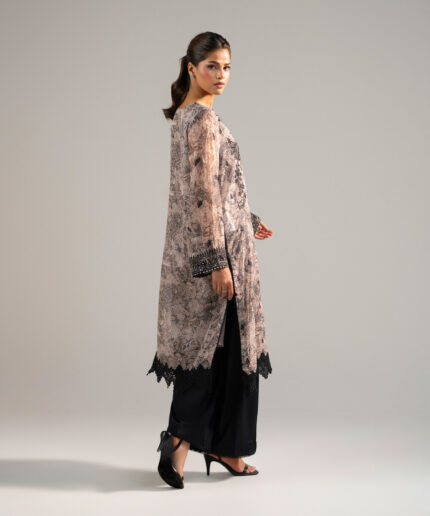 Grey Chiffon A-Line Suit - View 2