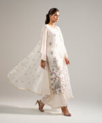 Off White Khaddi Net A-Line Suit - View 4