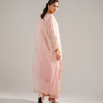Baby Pink Khaddi Net A-Line Suit - View 1
