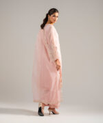 Baby Pink Khaddi Net A-Line Suit - View 1