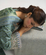 Green Raw Silk Straight Suit - View 1