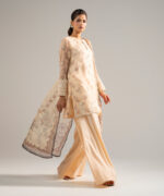 Peach Chiffon Straight Suit - View 2