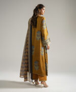 Mustard Brown Bright Raw Silk Straight Suit - View 2