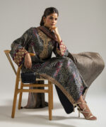 Black Bright Raw Silk Straight Suit - View 2