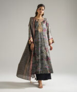 Black Bright Raw Silk Straight Suit - View 4