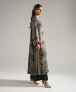 Black Bright Raw Silk Straight Suit - View 3