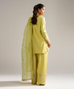 Pale Green Raw Silk Straight Suit - View 2