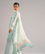 Blue Chiffon Straight Suit - View 1