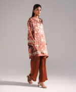 Brown Blended Satin Shirt Suit - View 3