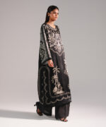 Dark Brown Blended Satin Shirt Suit - View 2