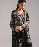 Dark Brown Blended Satin Shirt Suit - View 5