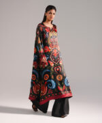 Black Blended Satin Shirt Suit - View 3
