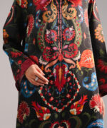 Black Blended Satin Shirt Suit - View 5
