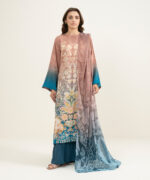 Brown Viscose Raw Silk Straight Suit - View 5