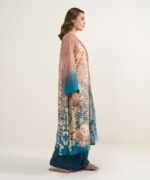 Brown Viscose Raw Silk Straight Suit - View 2
