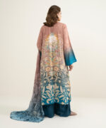 Brown Viscose Raw Silk Straight Suit - View 3