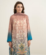 Brown Viscose Raw Silk Straight Suit - View 4