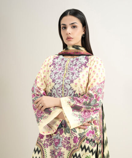 White Blended Grip Silk A-Line Suit - View 2