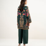 Dark Green Premium Viscose Satin Straight Suit - View 1