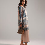 Beige Satin Viscose Straight Suit - View 1