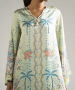 Mint Green Blended Satin Straight Suit - View 4