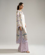Lilac Blended Satin A-Line Suit - View 4