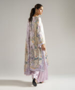Lilac Blended Satin A-Line Suit - View 3